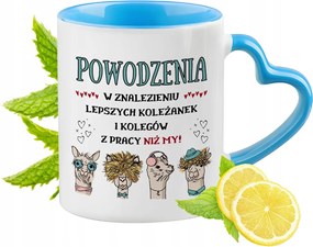 Búcsú a munkától Kék bögre szív alakú füllel Ajándék