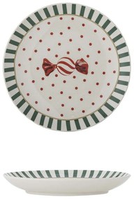 Fehér agyagkerámia desszertes tányér karácsonyi mintával ø 16 cm Yule – Bloomingville