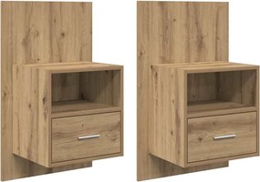 vidaXL Éjjeliszekrény 2 pcs Artisan tölgy 50 x 32.5 x 80cm Faanyag