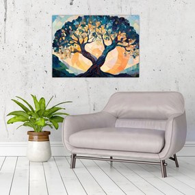 Kép – Mozaik – nap és fa II. (70x50 cm)