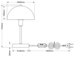 Globo 24009S - ATOMA asztali lámpa 1xE14/40W/230V