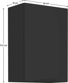 Felső szekrény, fekete, SIBER 50 G-72 1F