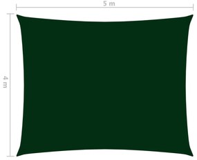 sötétzöld téglalap alakú oxford-szövet napvitorla 4 x 5 m