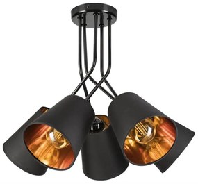 Csillár rúdon IRMA 5xE27/60W/230V fekete