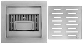 Zuhanylefolyó REA LINE 150x150 Nickel Brush