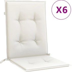 vidaXL 6 db melange krémszínű szövet háttámlás székpárna 100x50x4 cm