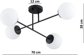 Brilagi - MILO felületre szerelhető csillár 4xE27/60W/230V fekete