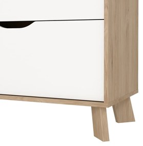 Fehér-natúr színű komód tölgyfa dekorral 79x92x40 cm Ikast – Tvilum