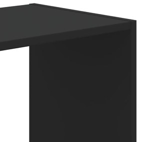 fekete szerelt fa könyvszekrény 102 x 32 x 102 cm