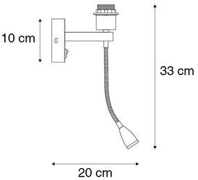 Modern fali lámpa sárgarézzel és rugalmas karral - Brescia Combi