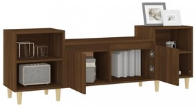 barna tölgyszínű szerelt fa TV-szekrény 160x35x55 cm