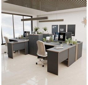 Sarok PC asztal Raven (antracit + tölgy) . 1109410
