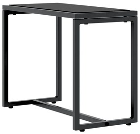 Napozóágyak asztallal 3 pcs Fekete és antracit 197 x 54 x 86 cm