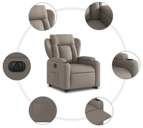 vidaXL elektromos felállást segítő tópszínű szövet dönthető fotel