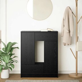 fekete tölgy komód fiókokkal és ajtókkal 73x31x90 cm