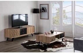 Ceilan 2 fiókos dohányzóasztal, tölgyfa dekorral - Marckeric