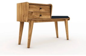 Fiókos tölgyfa pad, kék ülőrésszel Retro - The Beds