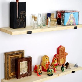 KÉSZLET 2x Fali polc 16x60 cm fenyő