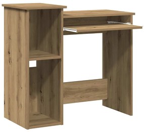 kézműves tölgy szerelt fa íróasztal polcokkal 84x40x78 cm