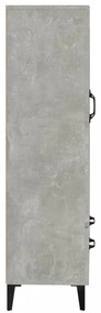 betonszürke szerelt fa magasszekrény 70 x 31 x 115 cm