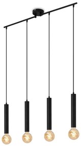 Briloner - Csillár zsinóron LONGA 4xE27/60W/230V fekete