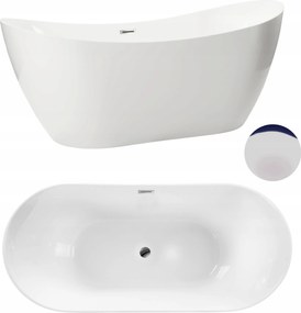 Szabadonálló kád 170 x 72 cm fehér fedővel Chrome 602 modell