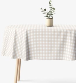 Goldea ovális pamut terítő - latté kockás 120 x 200 cm