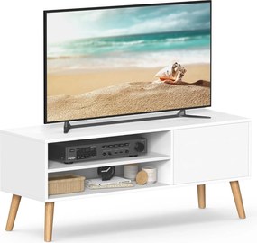 TV-állvány, 120 cm széles TV-szekrény, fehér