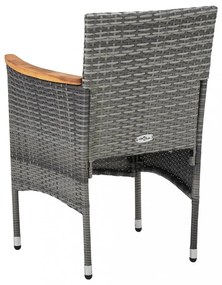 vidaXL 11 részes szürke polyrattan kerti étkezőgarnitúra