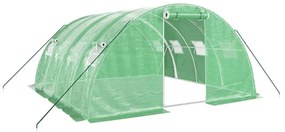 zöld acélvázas melegház 16 m² 4 x 4 x 2 m