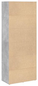 betonszürke szerelt fa könyvespolc 60 x 30 x 152 cm