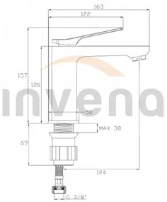 Invena Neri, mosogató csaptelep, fekete matt, BU-01-004-L