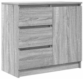 szürke sonoma szerelt fa tálalószekrény fiókos 71x35x65 cm