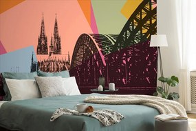 Öntapadó tapéta Köln város digitális illusztrációja