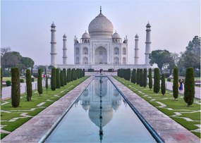 Kép - Taj Mahal napkeltekor (üvegen) (70x50 cm)