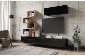 Nappali fal Calabria C29 BLACK (fekete + artisan tölgy) (világítás nélkül). 1051569