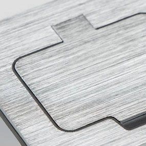 Brilagi - Kültéri beépített padló dupla aljzat IP55 matt króm négyszögletes