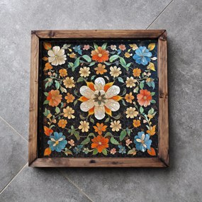 Tömör fa tálca 35 × 35 × 4 cm