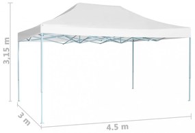fehér összecsukható rendezvénysátor 3 x 4,5 m