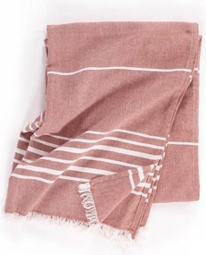 Terrakotta színű pamut takaró 150x200 cm Solene – Tiseco Home Studio