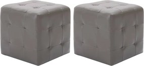 vidaXL 2 db szürke műbőr éjjeliszekrény 30 x 30 x 30 cm