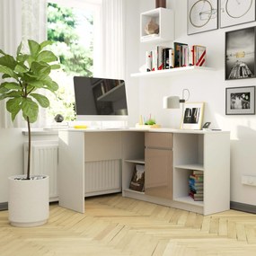 Sarok PC asztal Bahar (fényes cappuccino). Akció -17%. 1070781