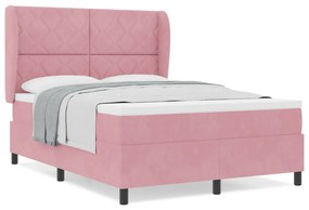 Rózsaszín Párnázott Boxspring Ágy Matrac 140x200 cm