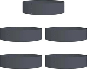 vidaXL Ültető gyűrű 5 pcs Antracit 80 x 80 x 20 cm