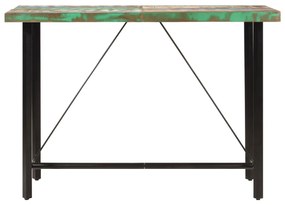 tömör újrahasznosított fa és vas bárasztal 150 x 70 x 107 cm