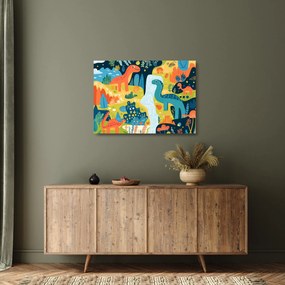 Üveg kép - Vidám dinoszauruszok (70x50 cm)