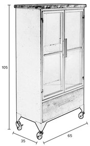 Fekete fém tálalószekrény 65x105 cm Ferre – White Label