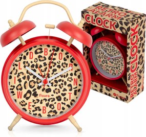 Piros analóg ébresztőóra Led háttérvilágítással és csendes mechanizmussal