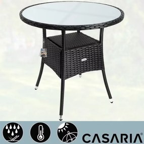 Deuba Rattan asztal Ø80 cm - fekete