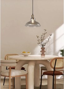 Sárgaréz színű fém függőlámpa üveg búrával ø 28 cm Aldo – Reality